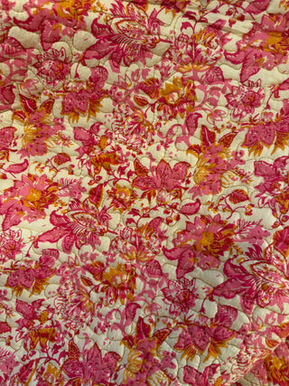 Crimson Floral Patchwork Reversible King Size Quilt