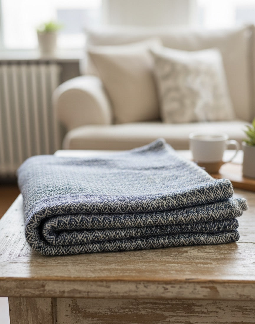 The Coastal Chevron Cashmere Throw