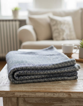 The Coastal Chevron Cashmere Throw