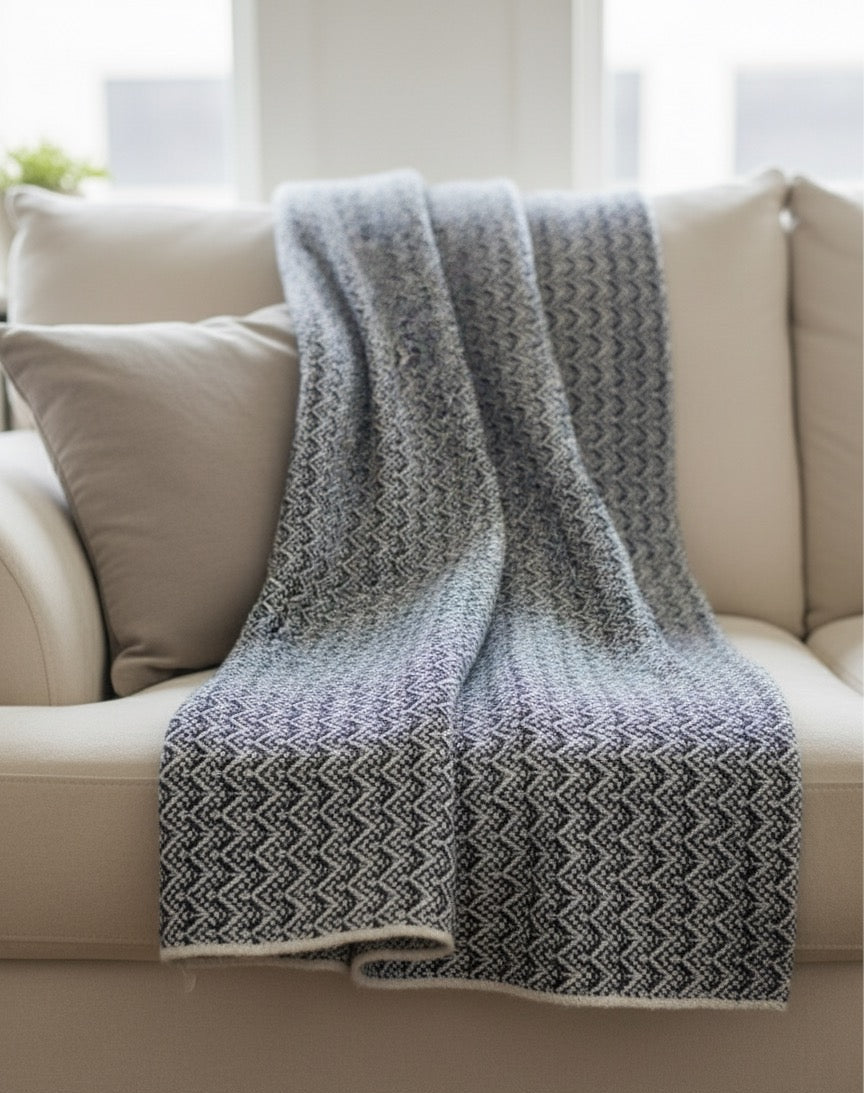 The Coastal Chevron Cashmere Throw