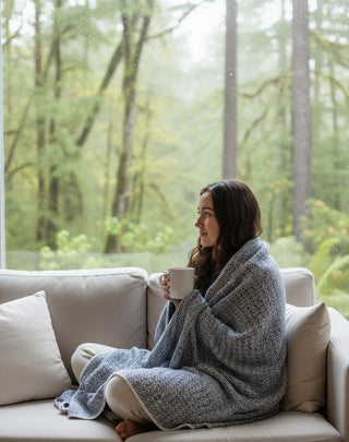 The Coastal Chevron Cashmere Throw