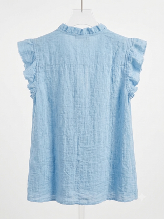 Capri Ruffle Top - Sky Blue