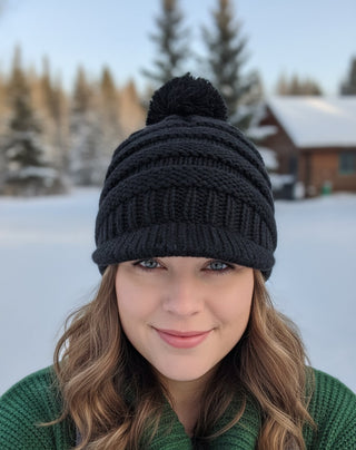 Peak Beanie with Pom