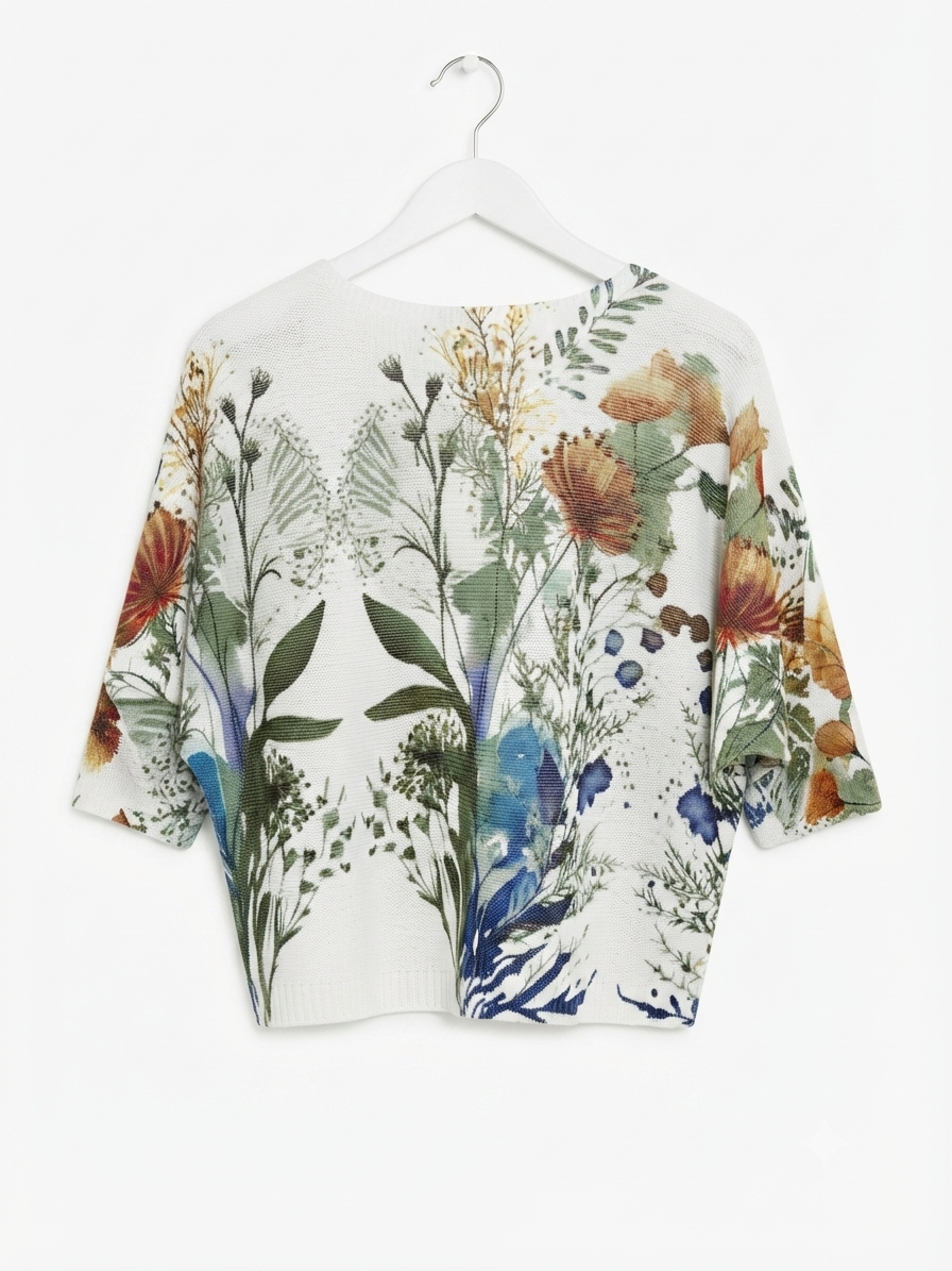 Draped Art Top- Wildflower Print