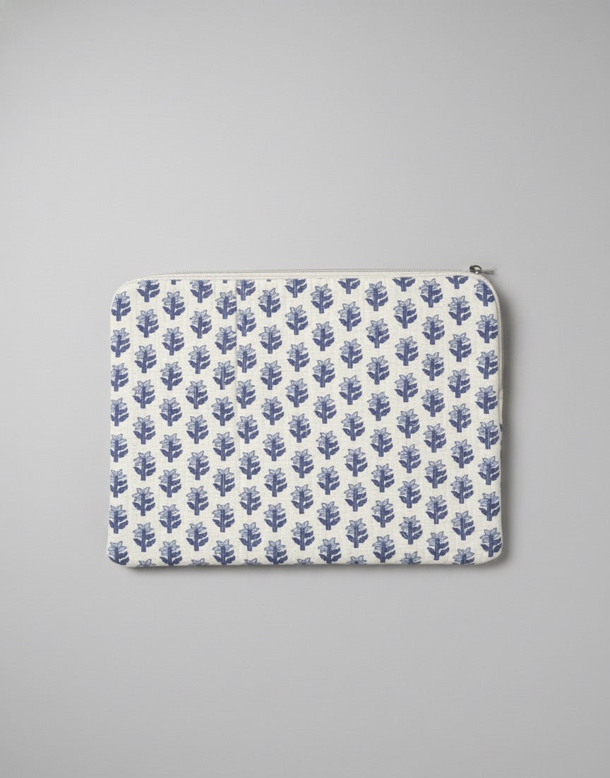 Blue Block Print Laptop Sleeve(L)