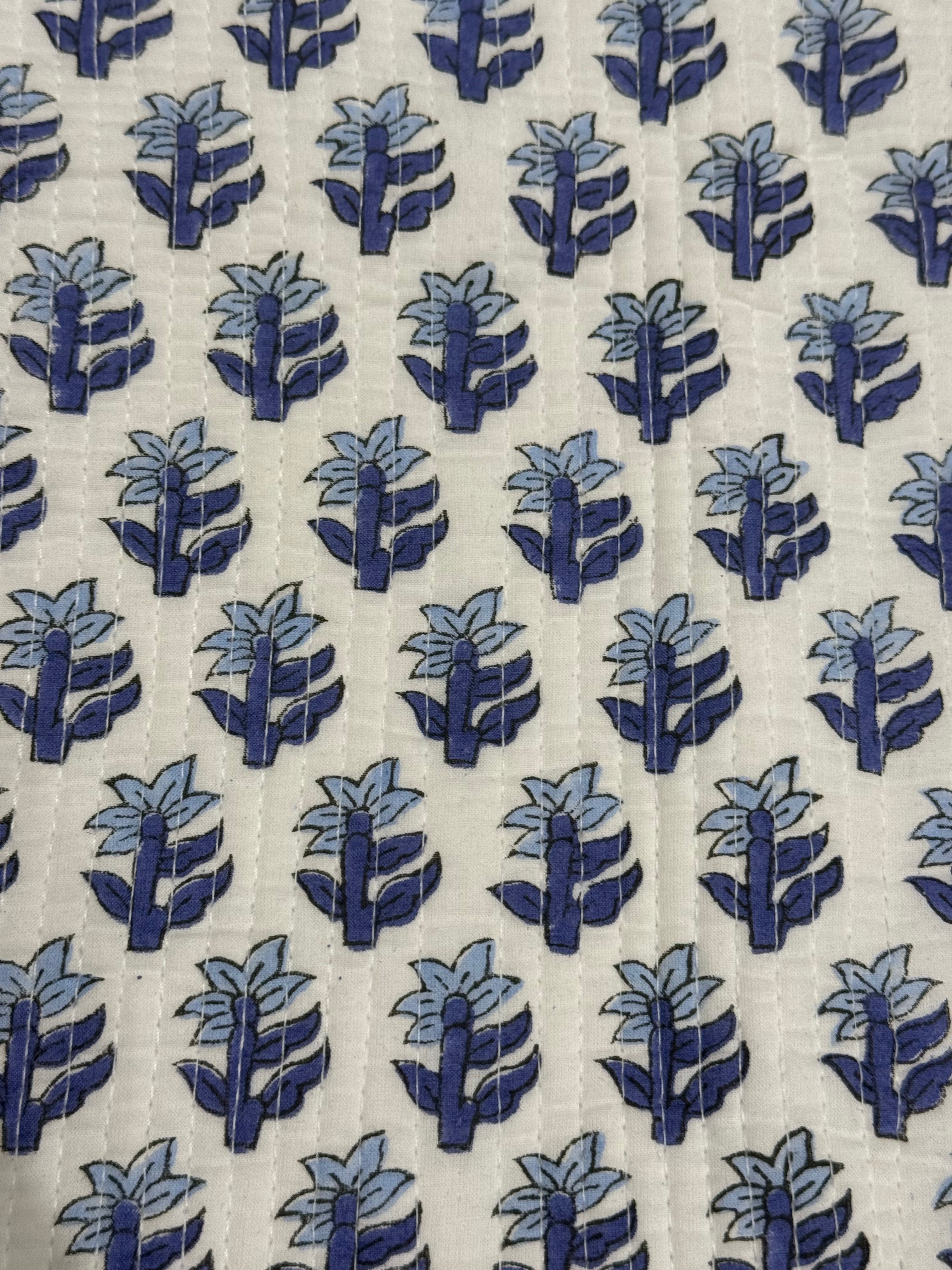 Blue Block Print Laptop Sleeve(L)