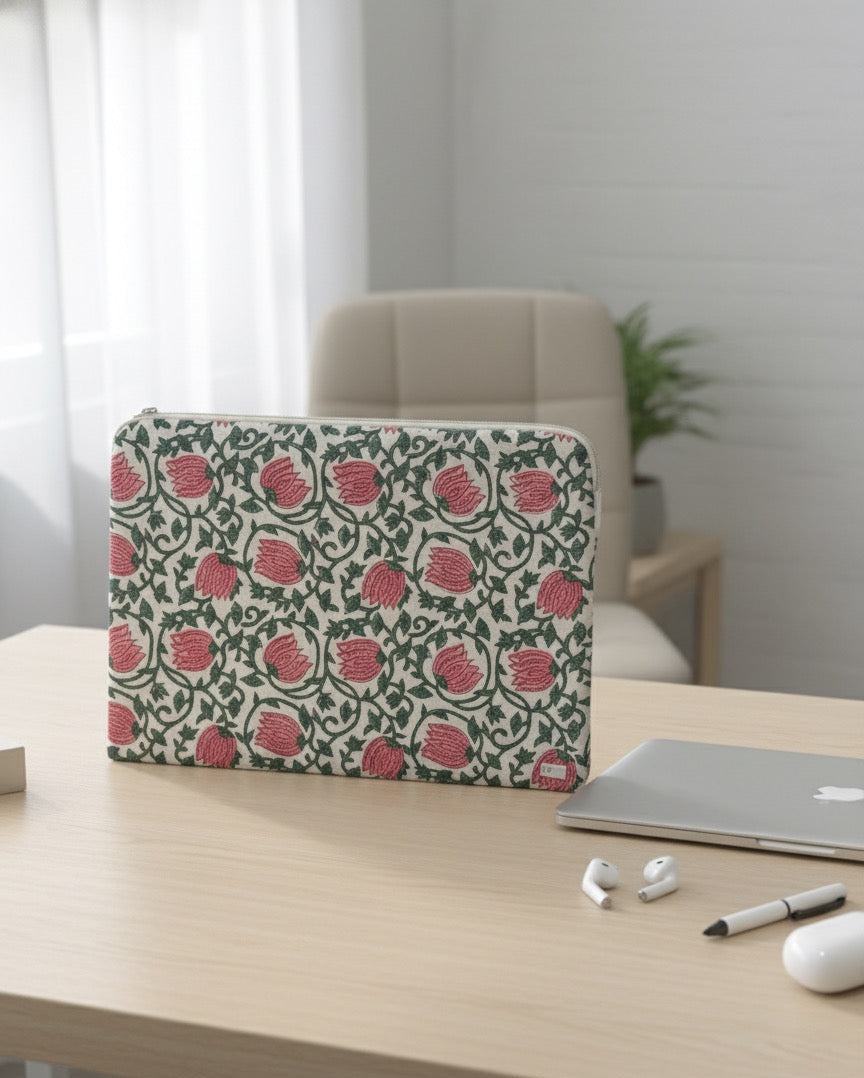 The Saffron Bloom Laptop Sleeve(L)