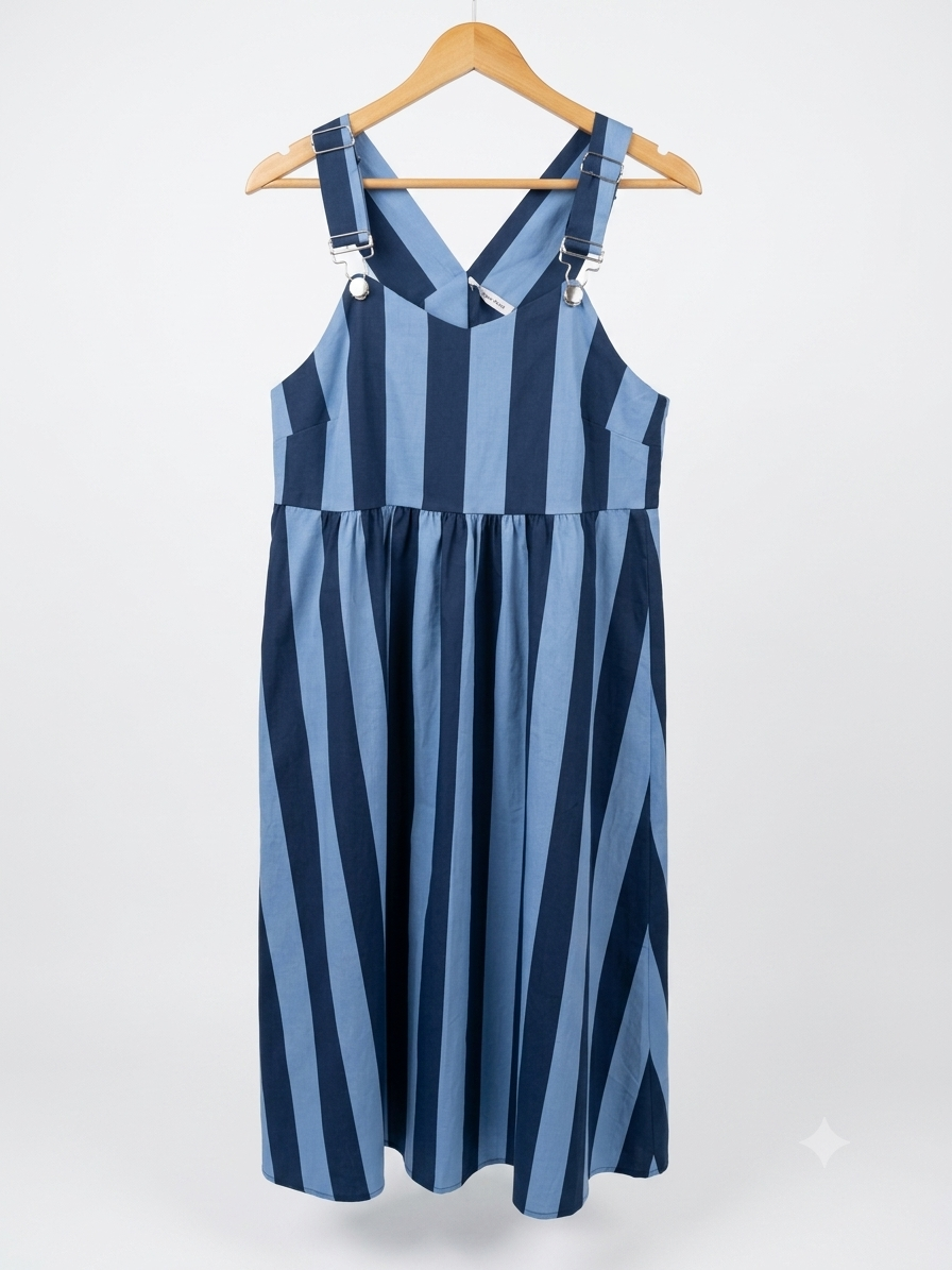 The Marina Stripe Pinafore Dress