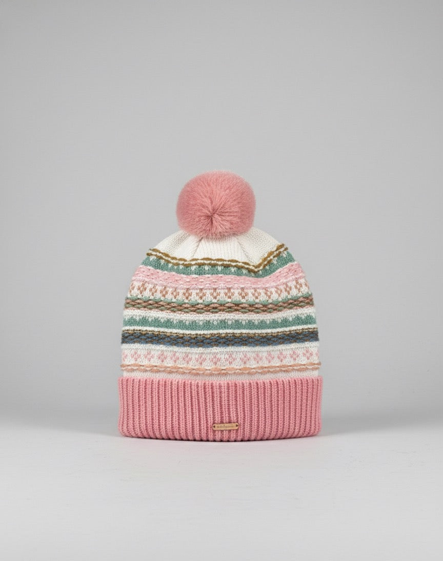 Cozy Fair Isle Pom-Pom Knit Hat for Kids