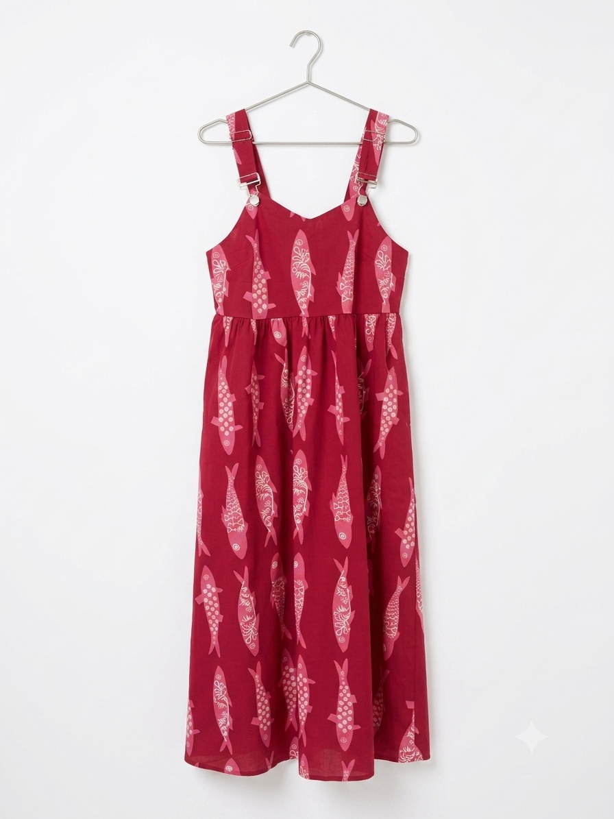Magenta Sardine Pinafore Dress