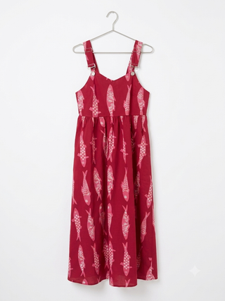 Magenta Sardine Pinafore Dress