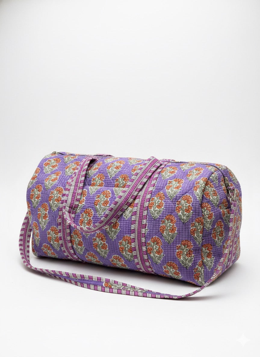 The Lavender Bloom Quilted Duffle Bag