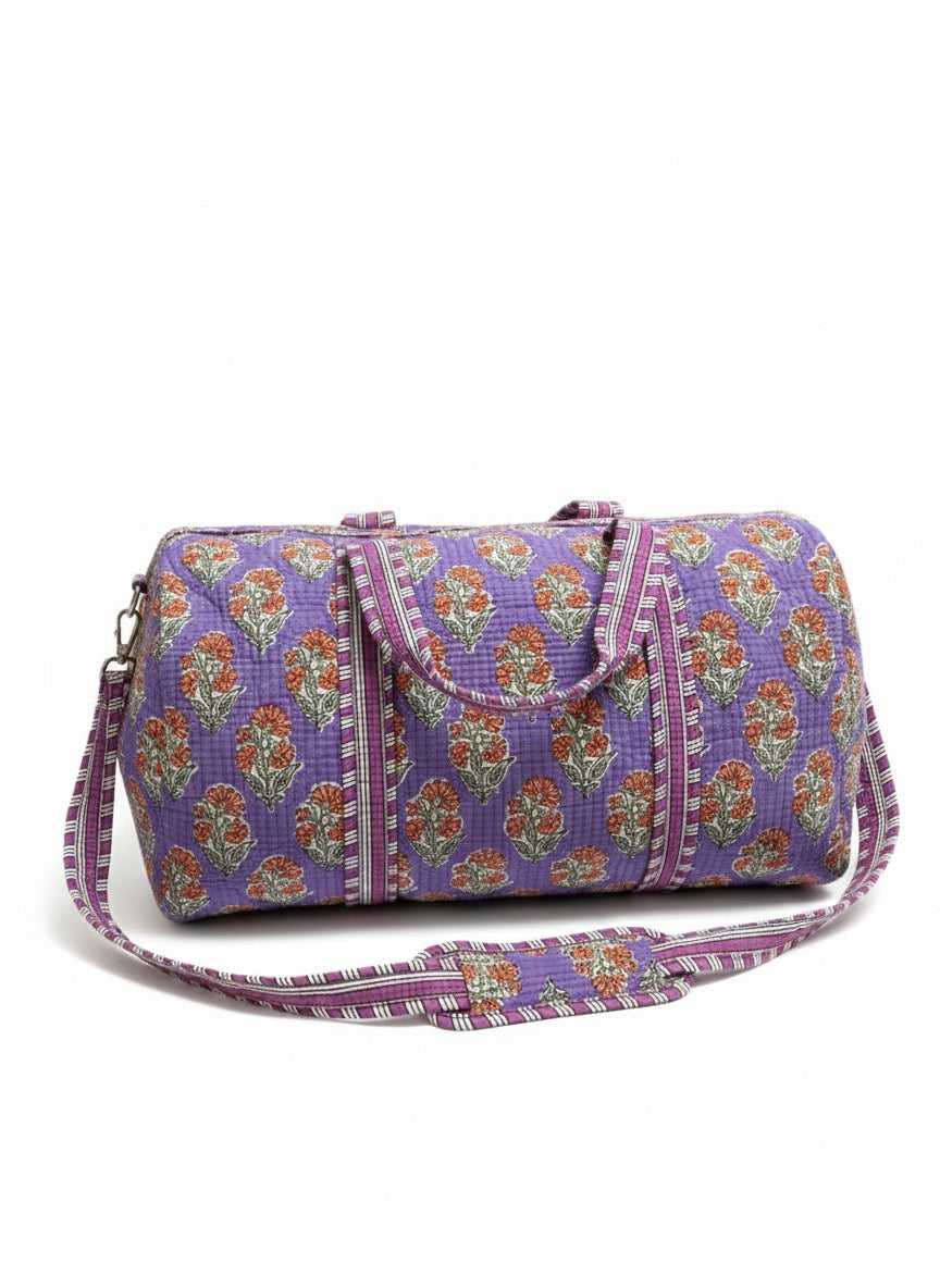 The Lavender Bloom Quilted Duffle Bag