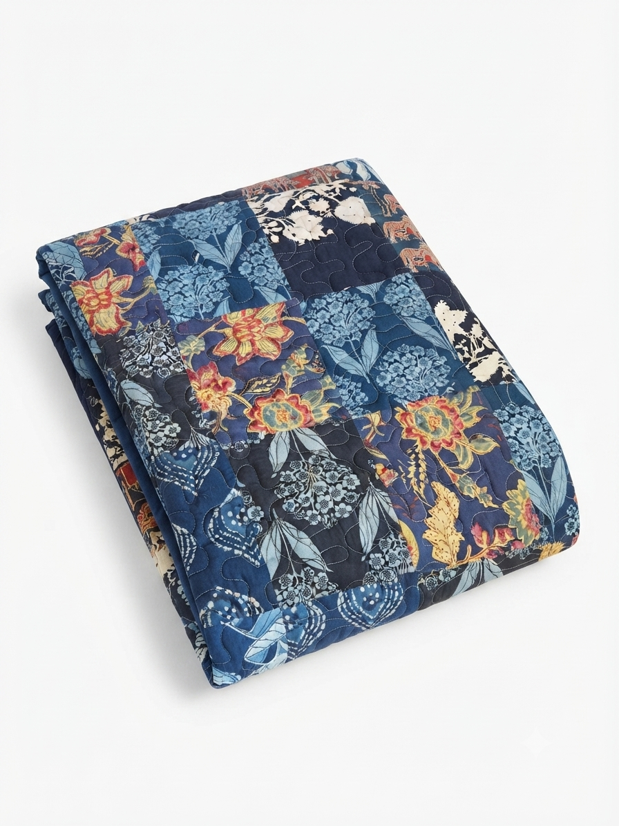Midnight Blossom Reversible Twin Quilt