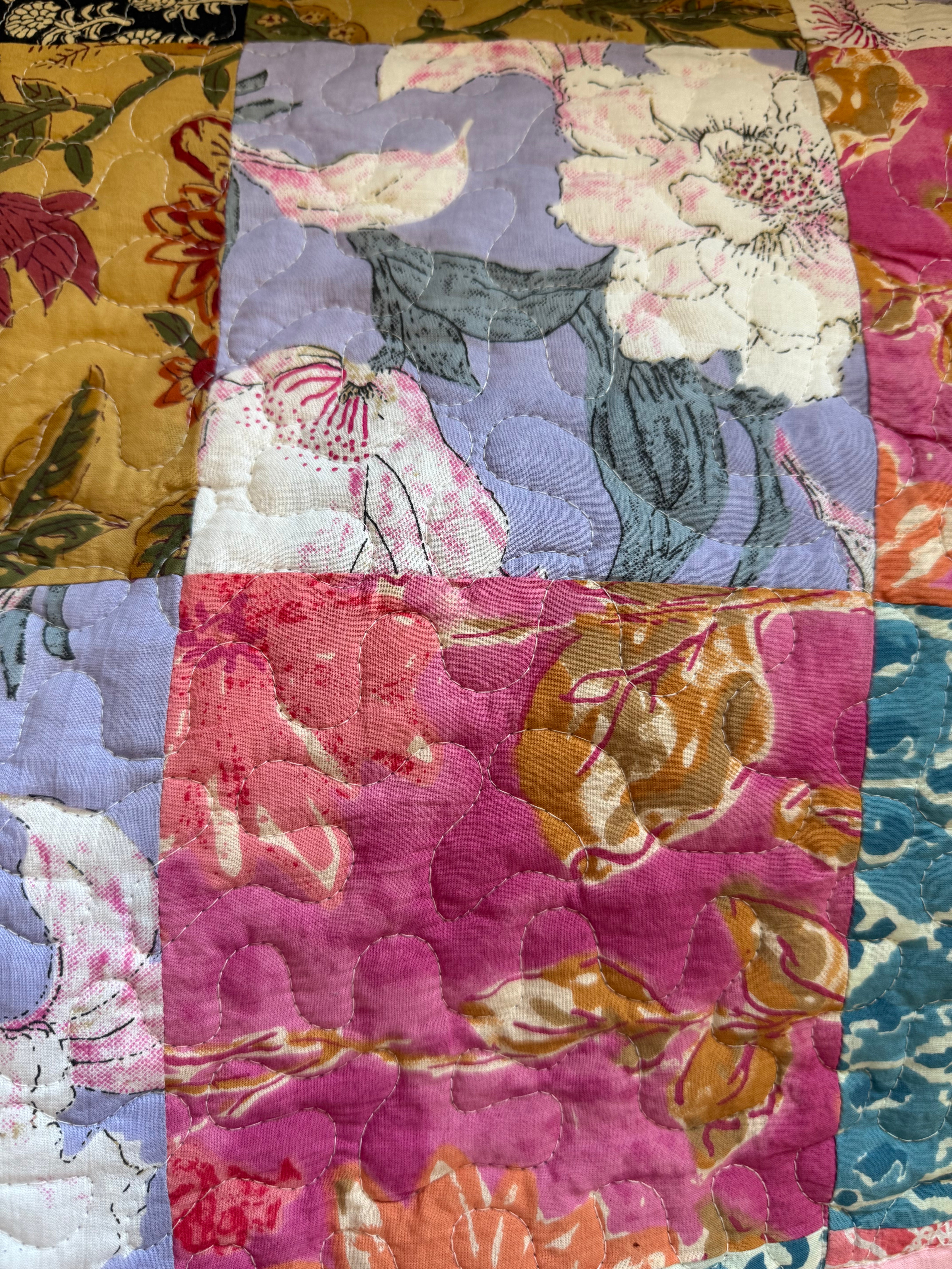 Boho Blossom Reversible Queen Size Quilt