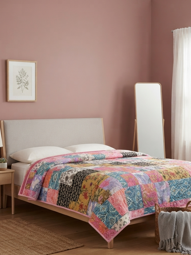 Boho Blossom Reversible Queen Size Quilt