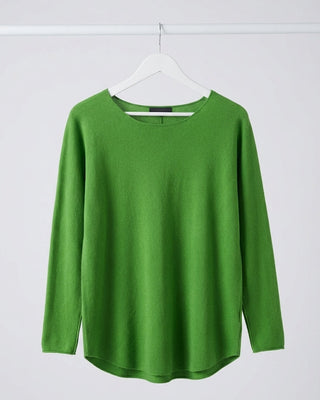The Italian Soft Scoop Neck Sweater – Apple Green