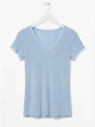 Essential V-Neck Tee- Sky Blue