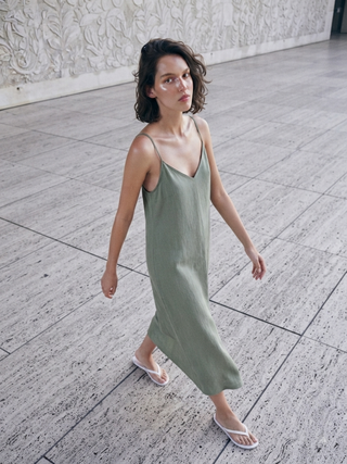 The Bellagio Organic Linen Slip Dress