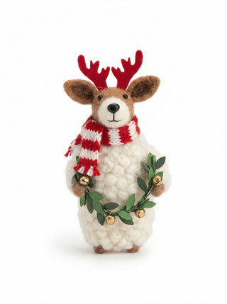 The Reindeer Games Felted Lamb Ornament