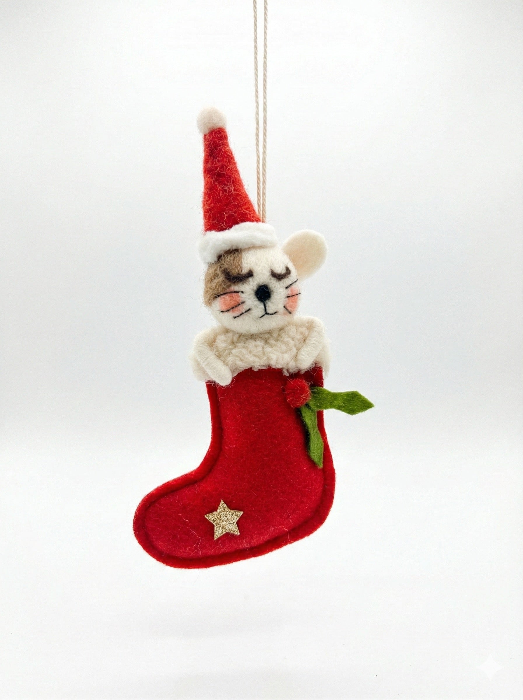 Mini Felt Stocking Kitten