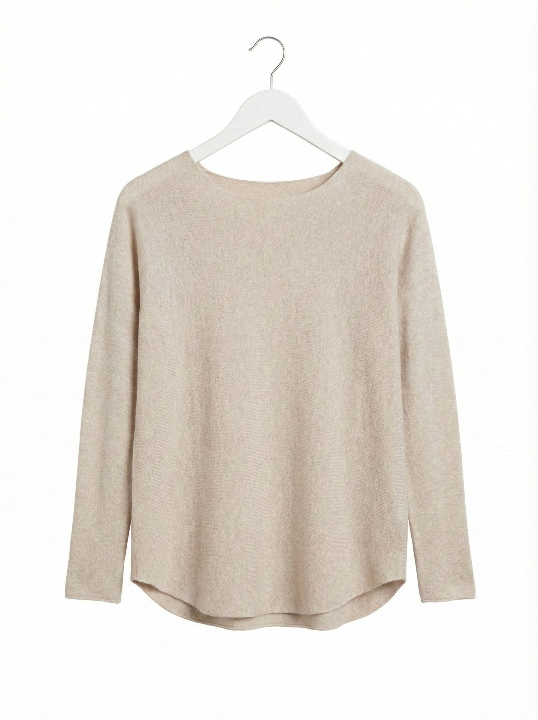 The Italian Soft Scoop Neck Sweater- Oat