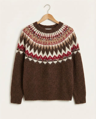 The Mocha Nordic Fair Isle Sweater