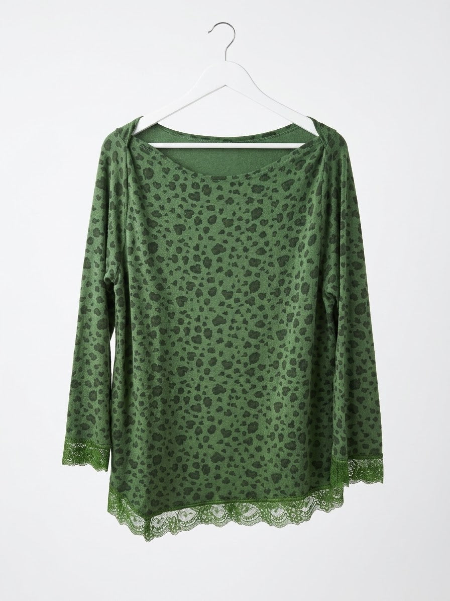 Gaia Wild Green Lace Top