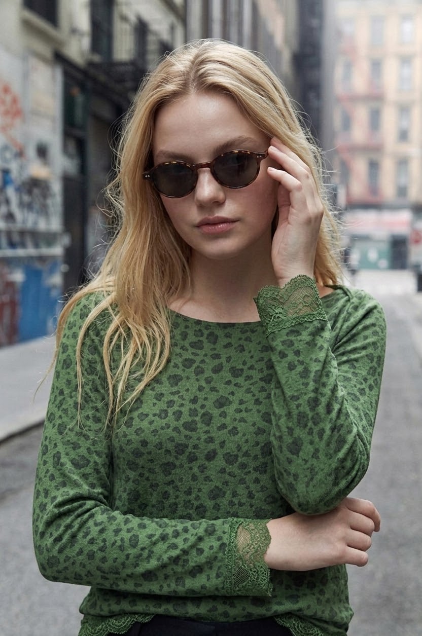 Gaia Wild Green Lace Top