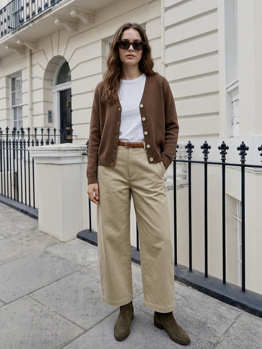Everyday Knit V-Neck Cardigan -  Chocolate Brown