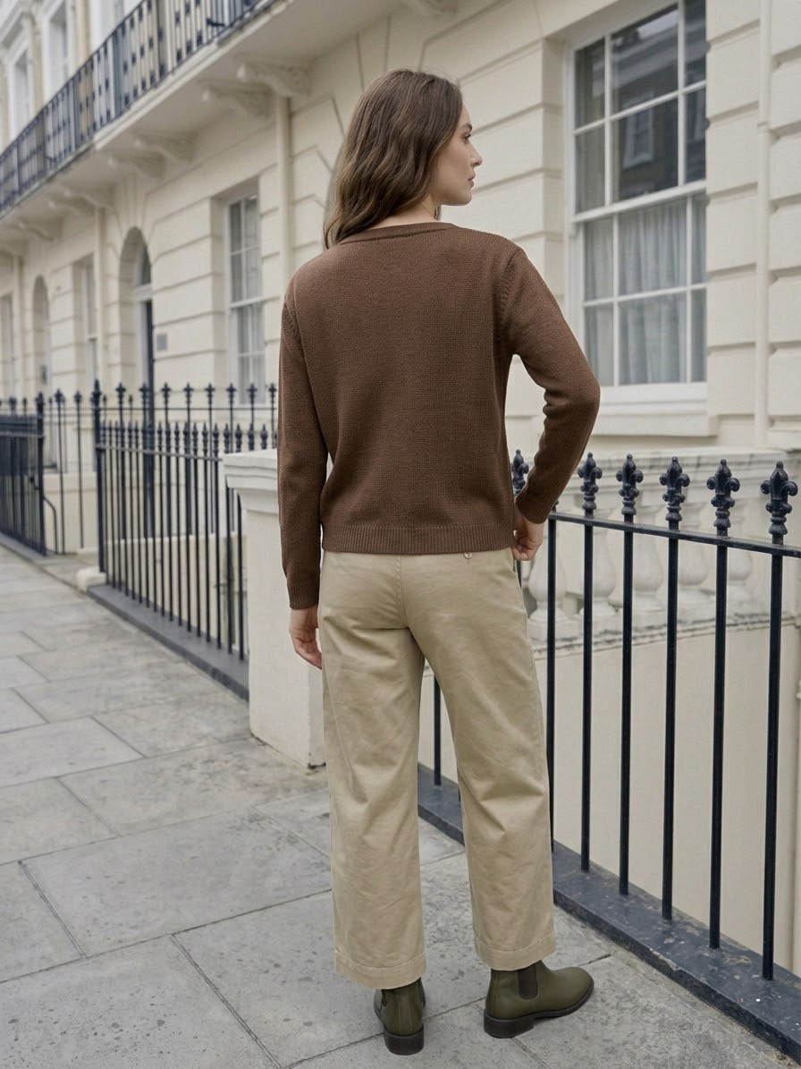 Everyday Knit V-Neck Cardigan -  Chocolate Brown