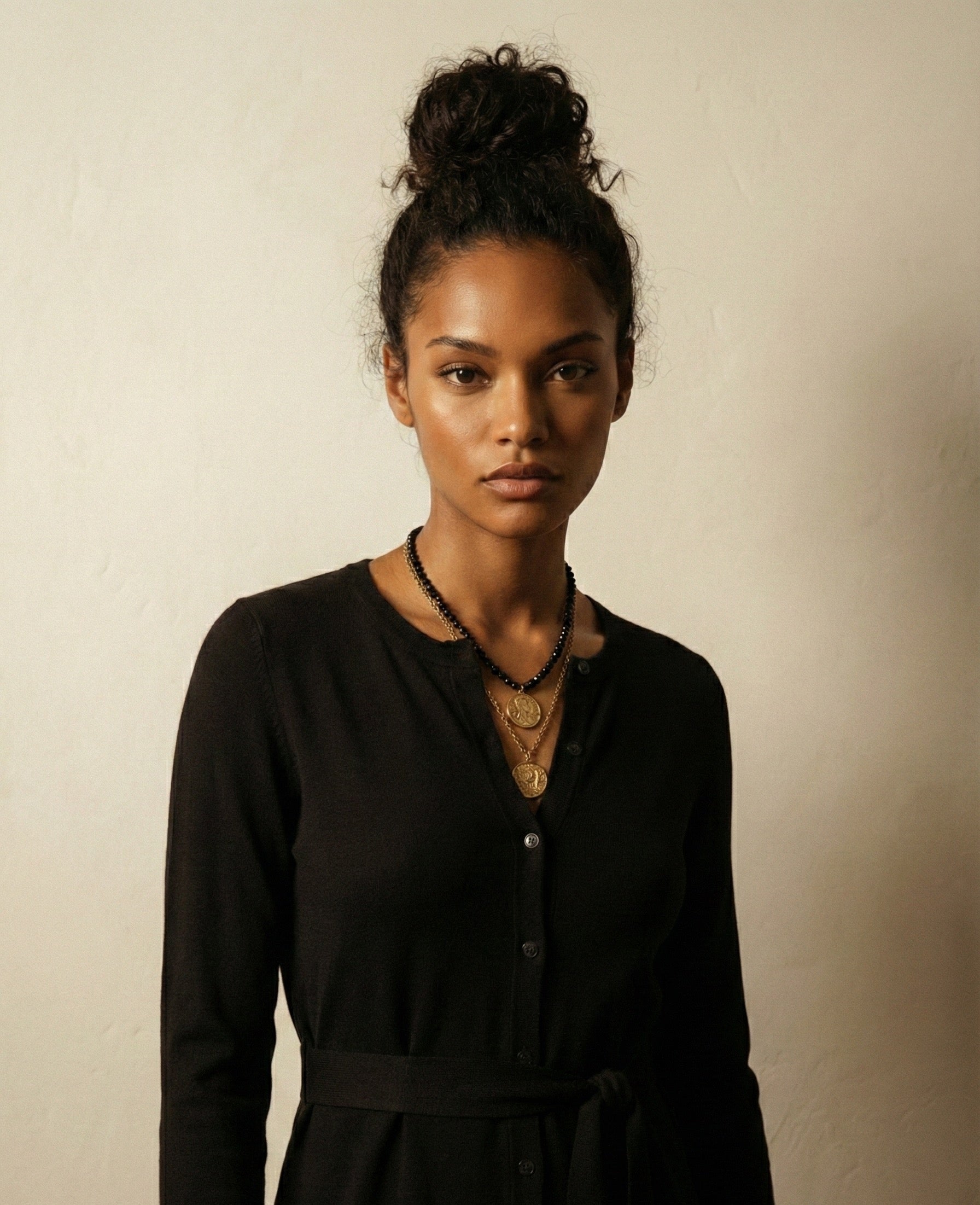 The Autumn Hues Ribbed Dress- Black