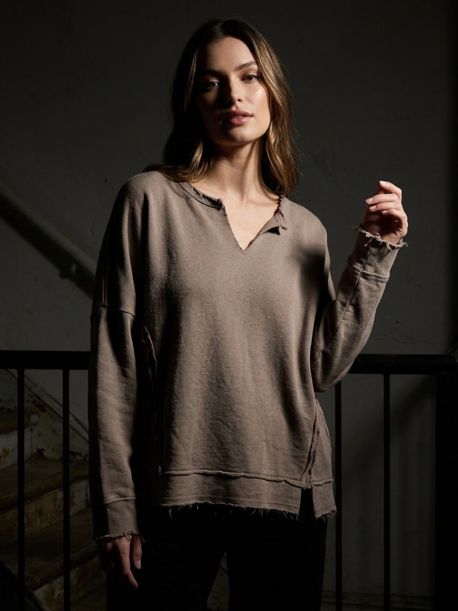 Relaxed-Fit Sweatshirt-Mushroom