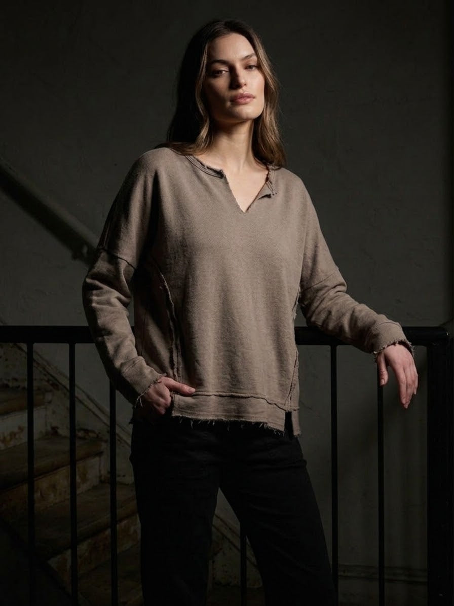 Relaxed-Fit Sweatshirt-Mushroom