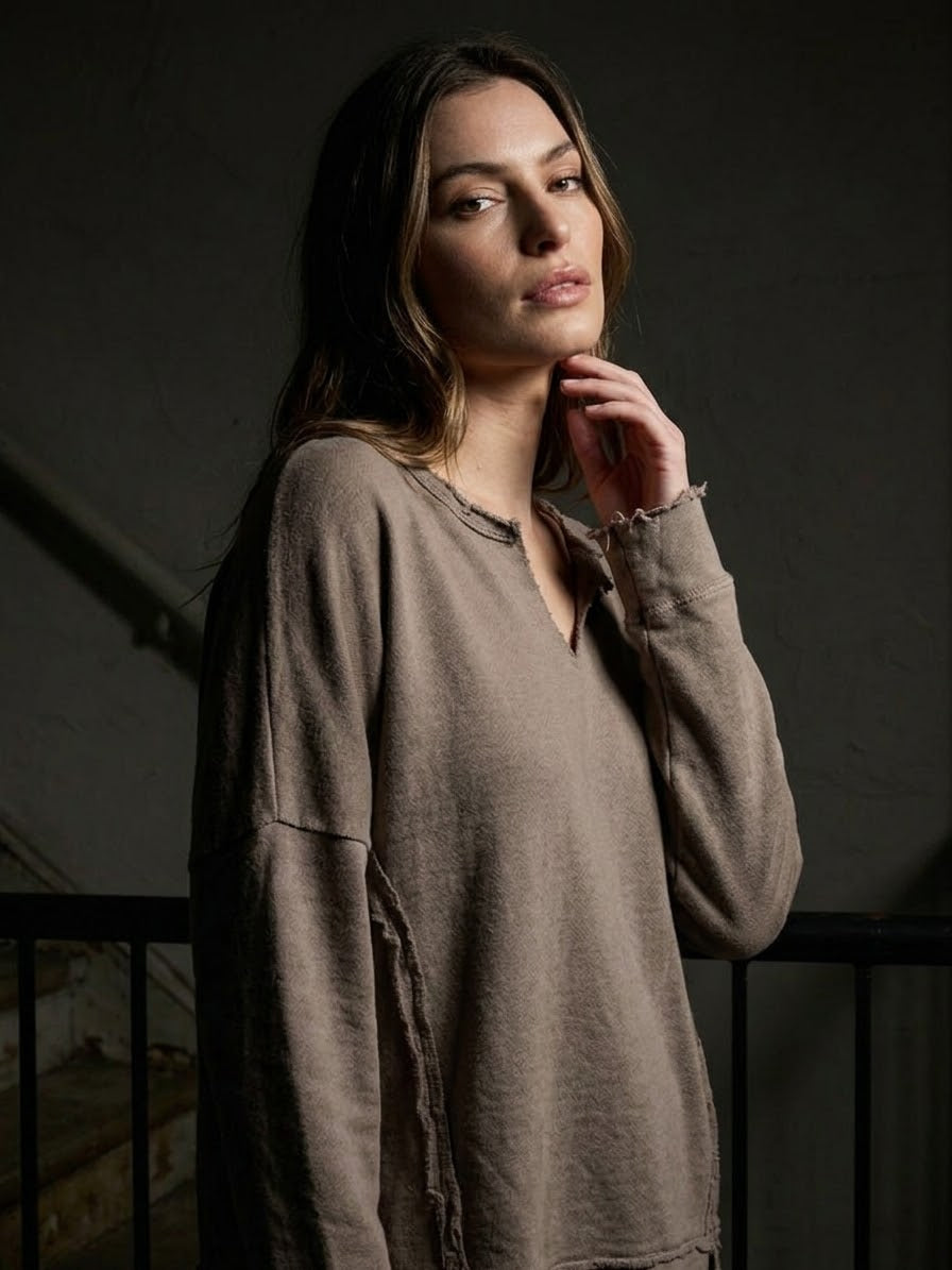 Relaxed-Fit Sweatshirt-Mushroom
