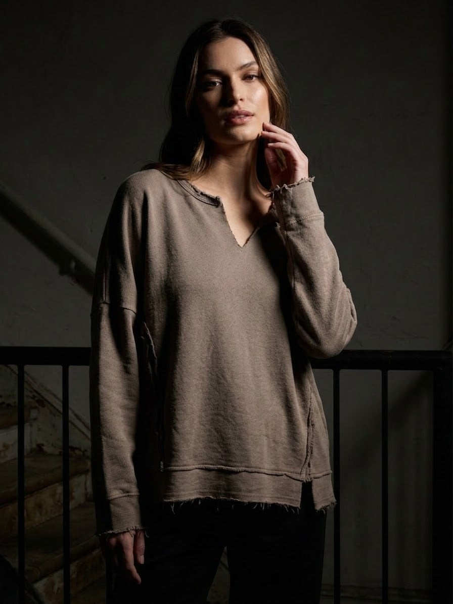 Relaxed-Fit Sweatshirt-Mushroom