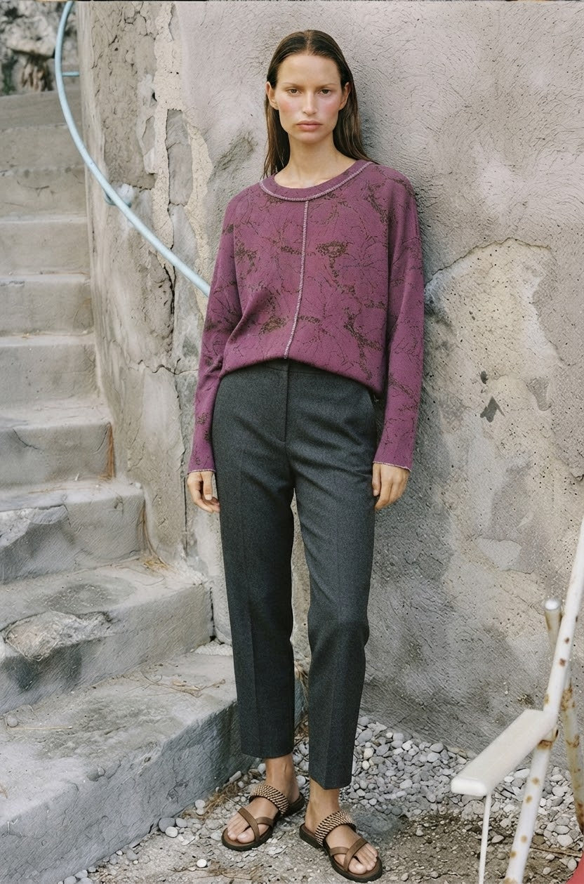 Berenice Printed Knit Pullover