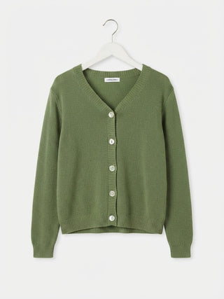 Everyday Knit V-Neck Cardigan -  Olive Green