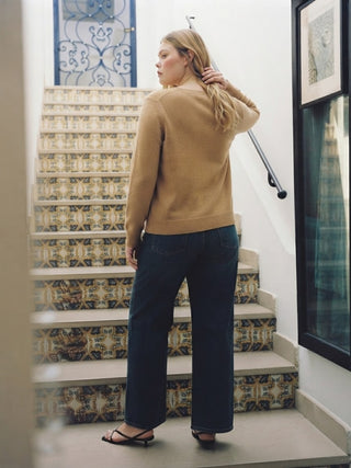 Everyday Knit V-Neck Cardigan -  Tan