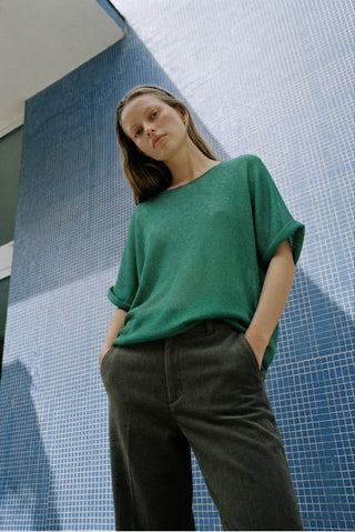 Verde Di Parma Italian Knit Sweater- Emerald Green