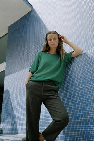 Verde Di Parma Italian Knit Sweater- Emerald Green