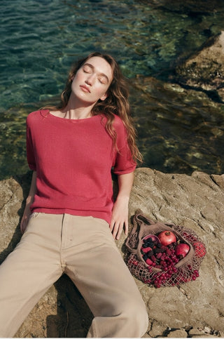 Verde Di Parma Italian Knit Sweater- Coralline