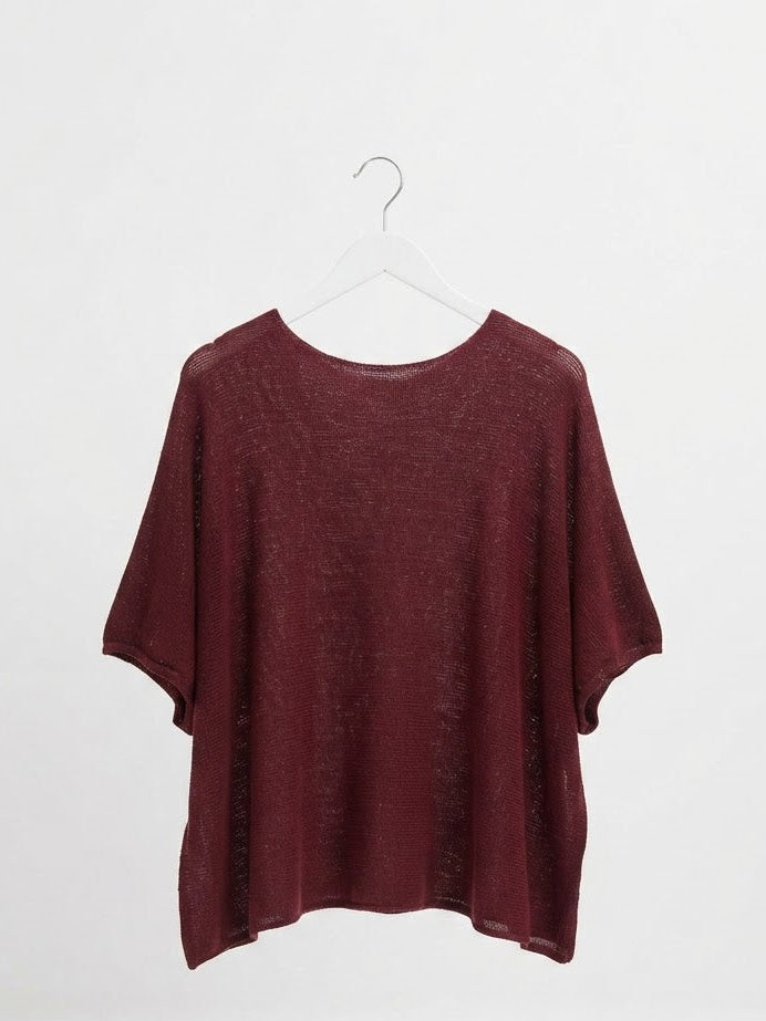 Verde Di Parma Italian Knit Sweater-Burgundy
