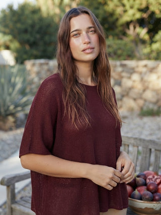 Verde Di Parma Italian Knit Sweater-Burgundy