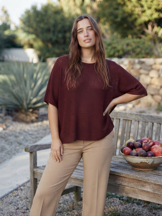 Verde Di Parma Italian Knit Sweater-Burgundy