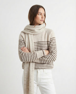The Cozy Stripe Raglan Sweater & Scarf Set