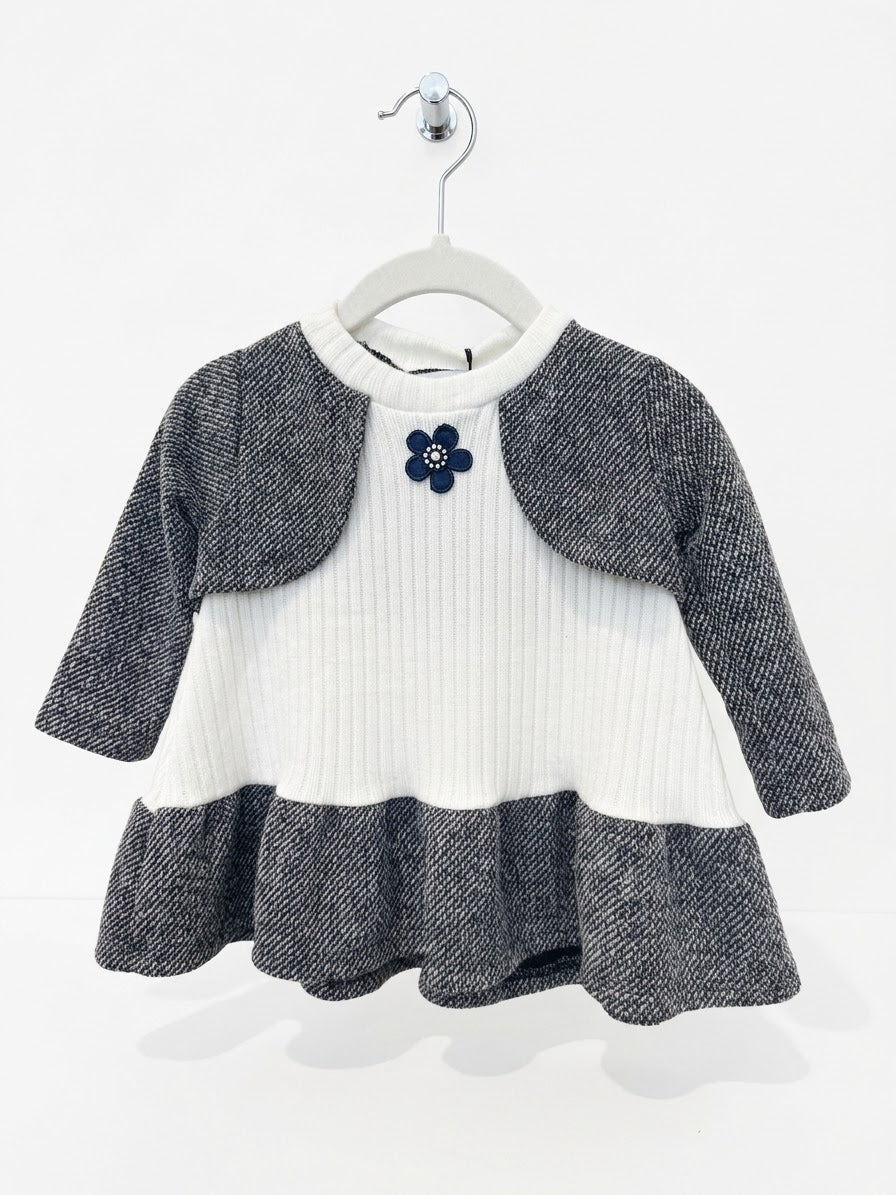 Little Parisian Tweed & Rib Dress