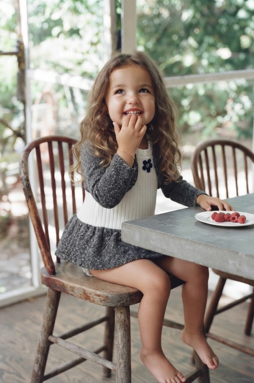 Little Parisian Tweed & Rib Dress
