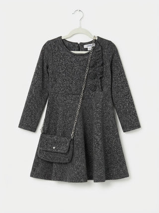 Italian Tweed Knit Dress Set with Matching Bag