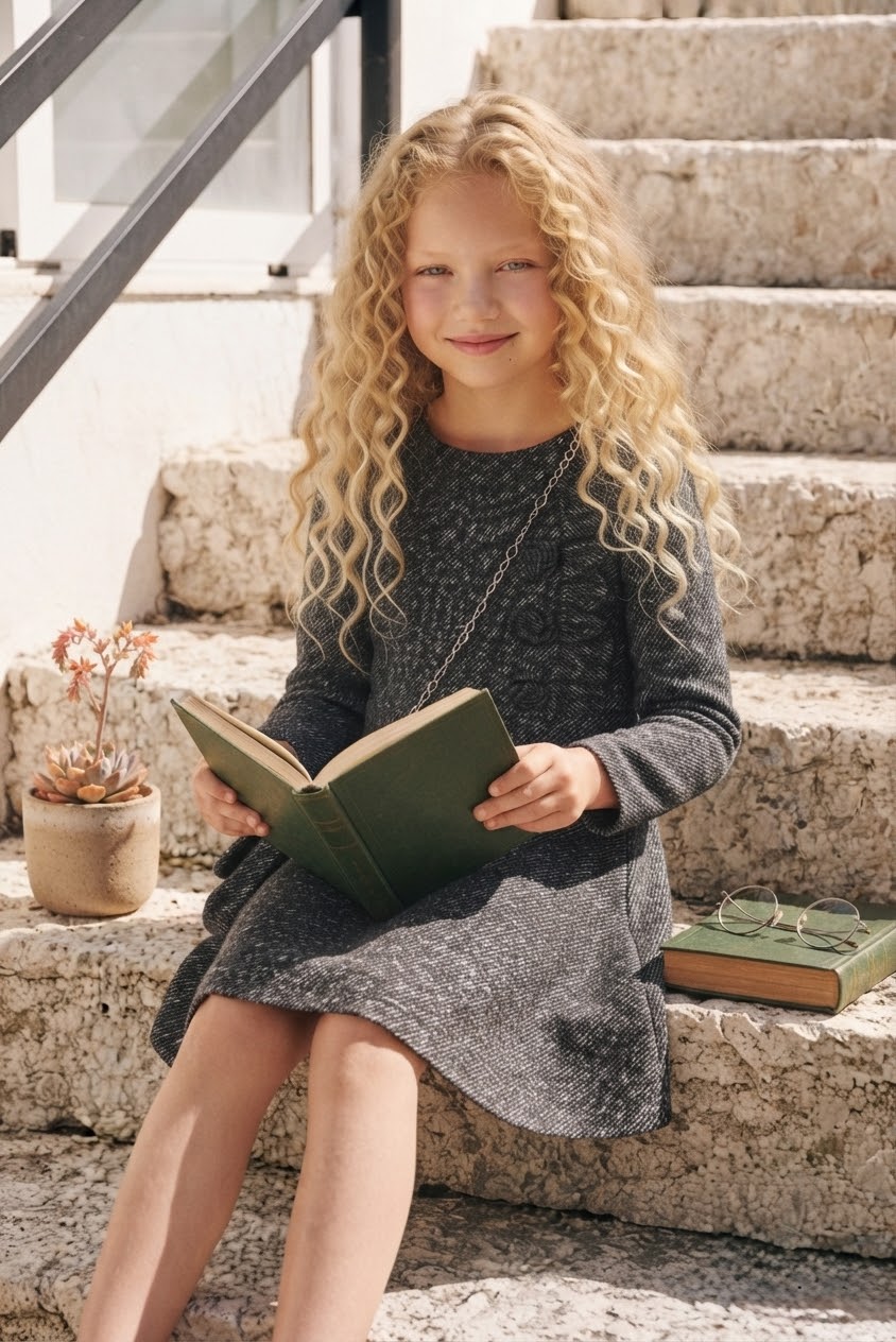 Italian Tweed Knit Dress Set with Matching Bag
